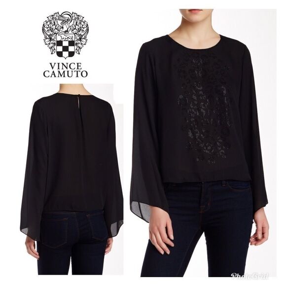 Vince Camuto bell sleeved blouse. NWOT - Picture 1 of 4